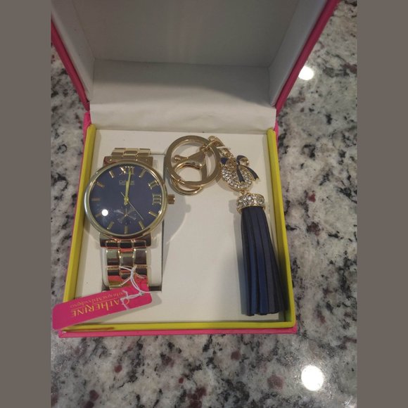 Catherine Malandrino Women's Stainless Steel Watch with Tassel Keychain – Gold - Picture 2 of 7